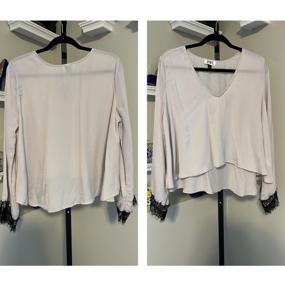 DxNxT Professional Blouse with Lace Detail